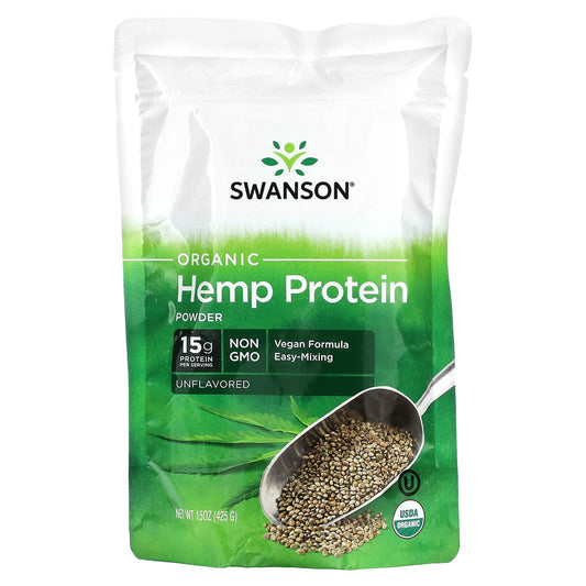 Swanson-Organic Hemp Protein Powder-Unflavored-15 oz (425 g)