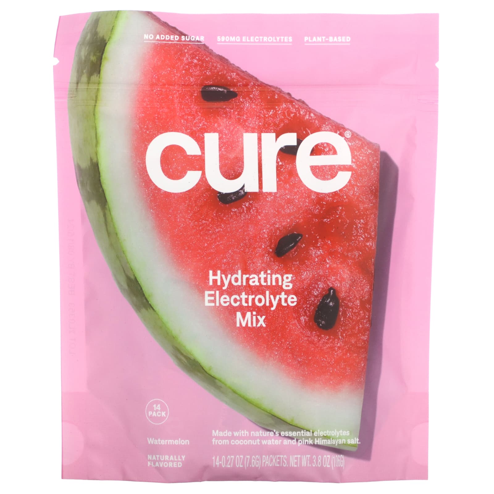 Cure Hydration-Hydrating Electrolyte Mix-Watermelon-14 Packets-0.27 oz (7.6 g) Each