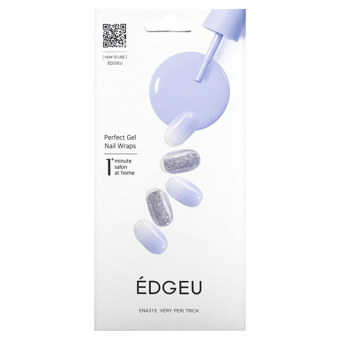 Edgeu-Perfect Gel Nail Wraps-ENA315-Very Peri Trick-16 Piece Strips Set