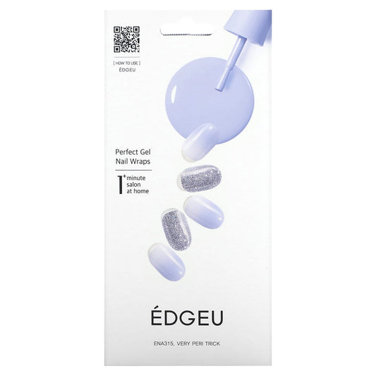 Edgeu-Perfect Gel Nail Wraps-ENA315-Very Peri Trick-16 Piece Strips Set