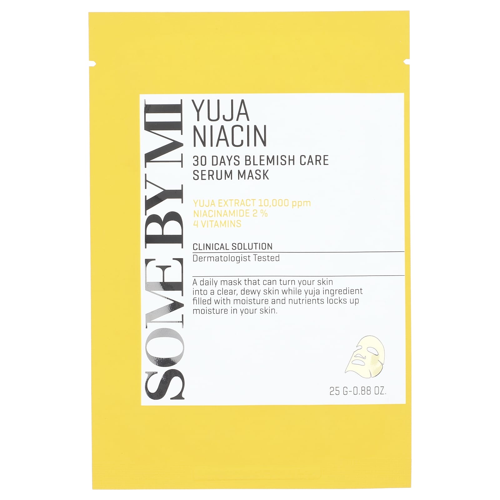 SOME BY MI-Yuja Niacin-30 Day Blemish Care Serum Beauty Mask -1 Sheet Mask-0.88 oz (25 g)