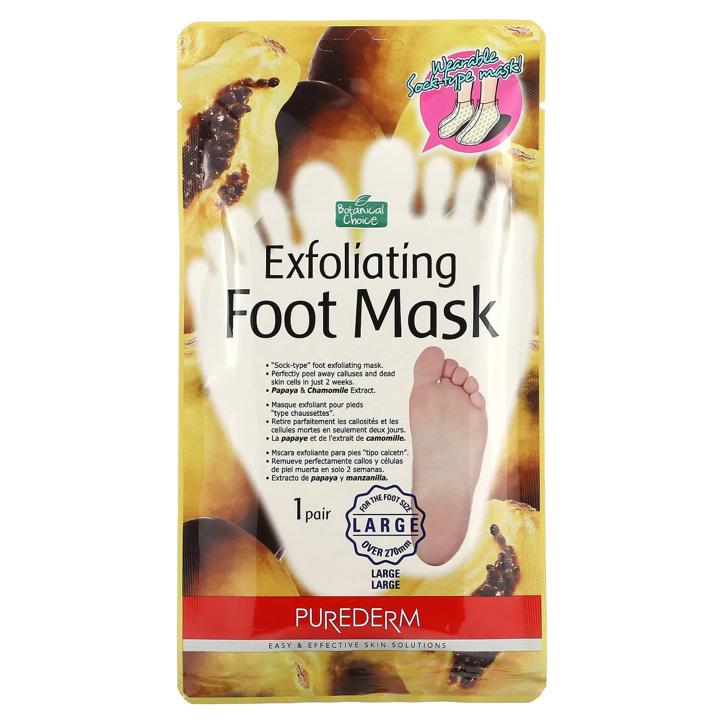 Purederm-Exfoliating Foot Mask-Large-1 Pair