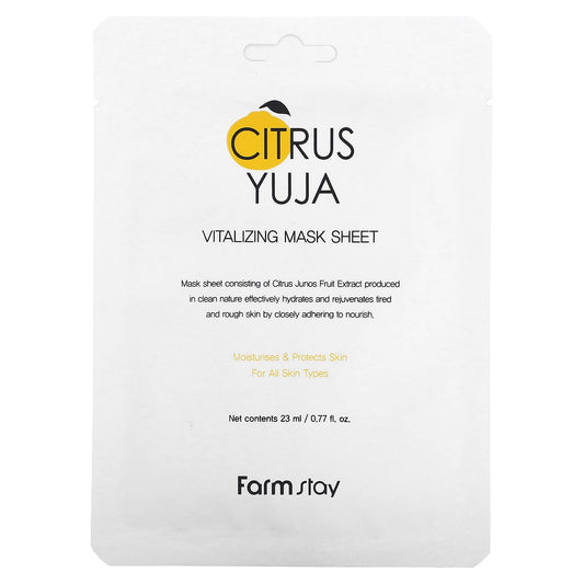 Farmstay-Citrus Yuja-Vitalizing Beauty Mask Sheet-1 Sheet-0.77 fl oz (23 ml)