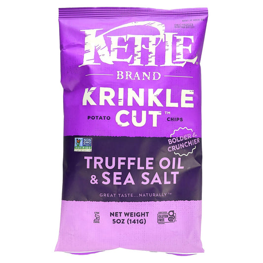 Kettle Foods-Krinkle Cut-Potato Chips-Truffle Oil & Sea Salt-5 oz (141 g)