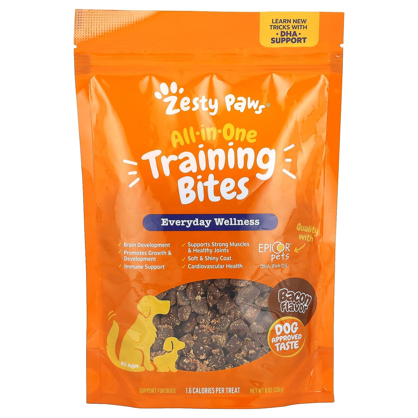 Zesty Paws-All-In-One Training Bites-For Dogs-All Ages-Bacon-8 oz (226 g)