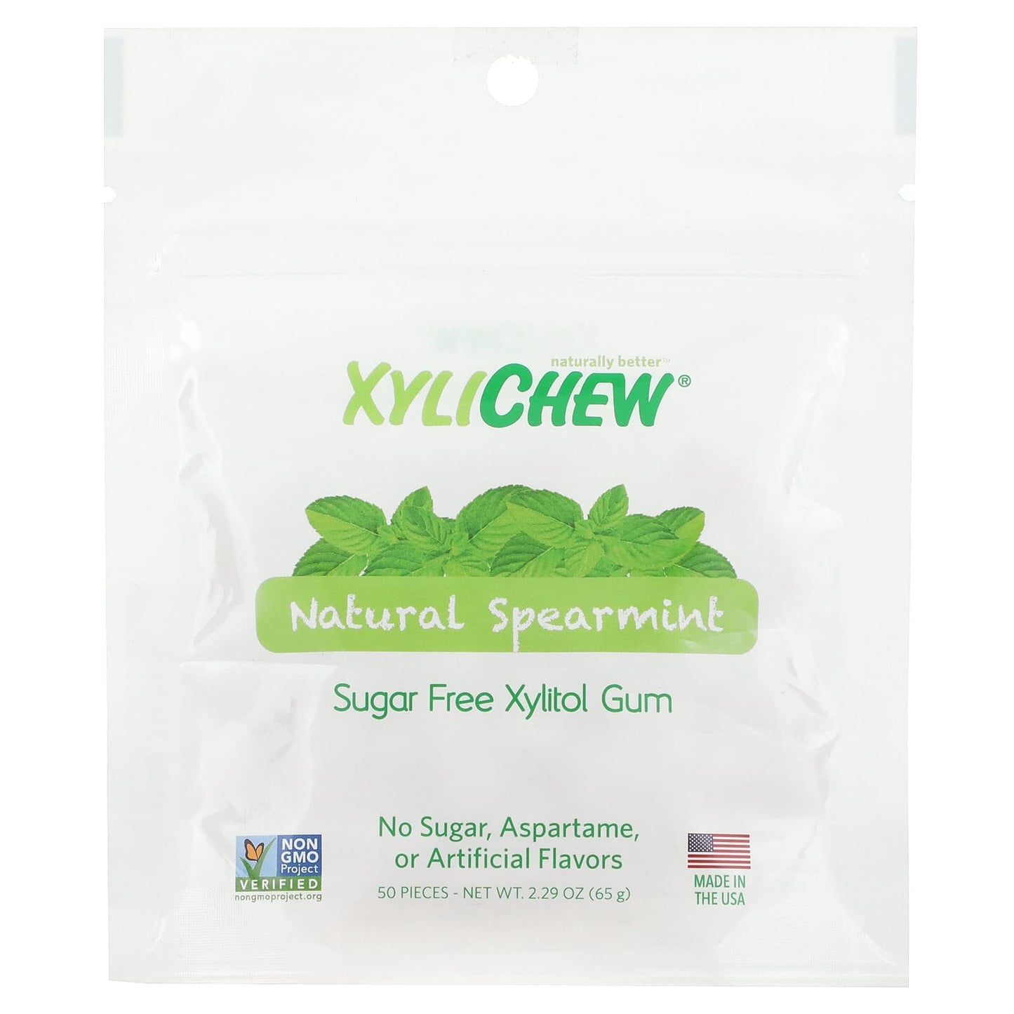 XyliDENT-Xylichew-Natural Spearmint-50 Pieces-2.29 oz (65 g)