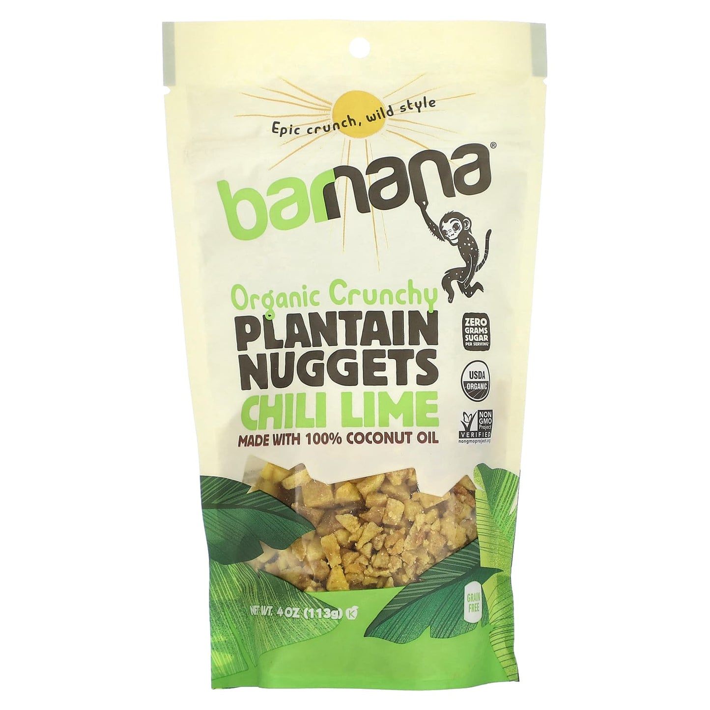 Barnana-Organic Crunchy Plantain Nuggets-Chili Lime -4 oz (113 g)