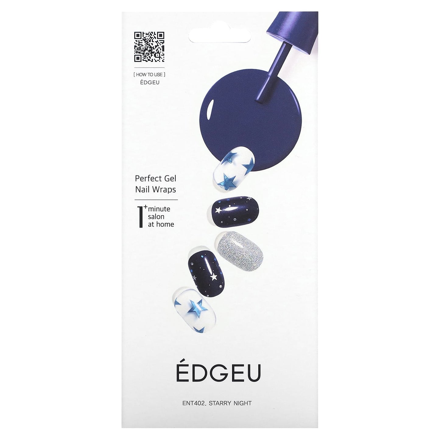 Edgeu-Perfect Gel Nail Wraps-ENT402-Starry Night-16 Piece Strips Set