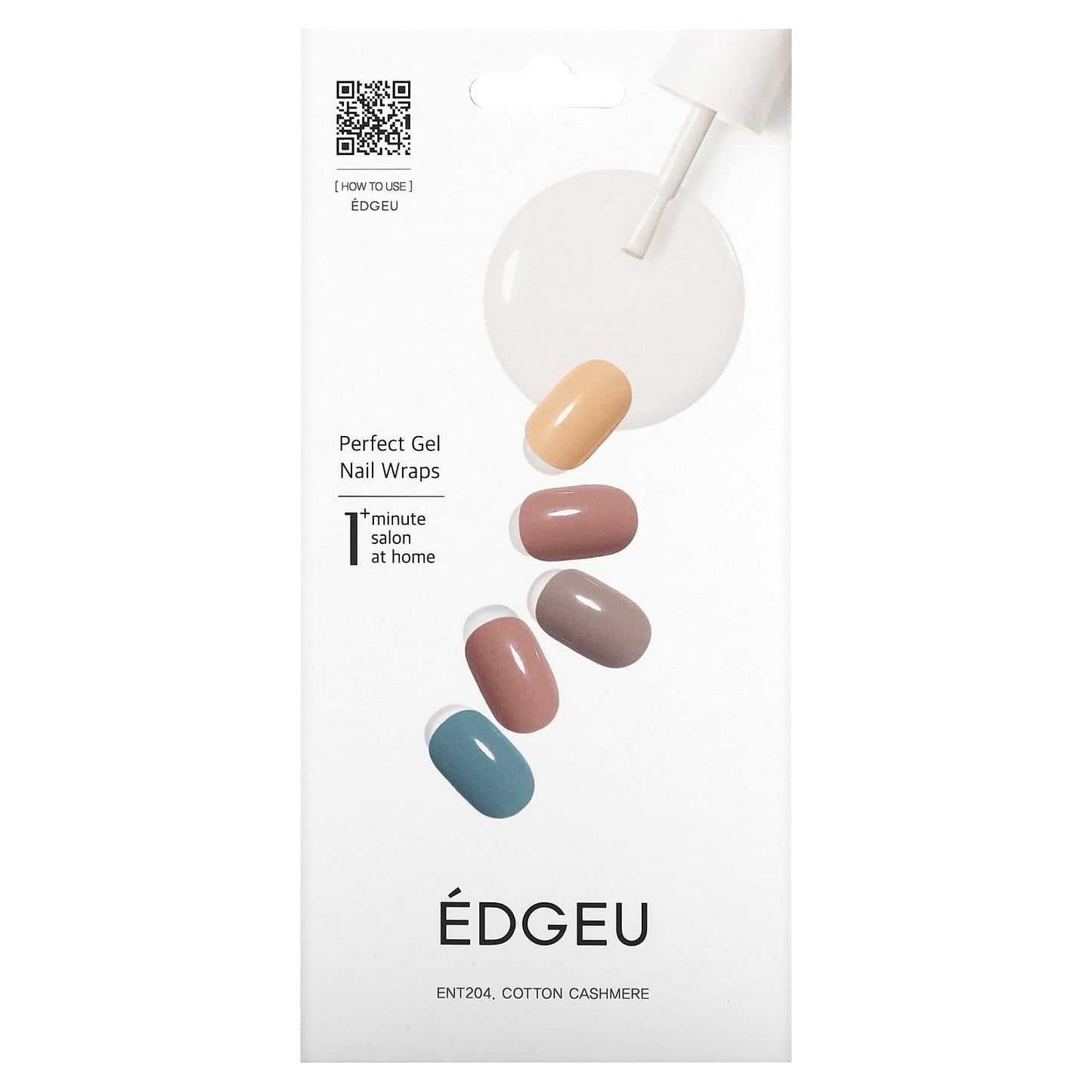 Edgeu-Perfect Gel Nail Wraps-ENT204-Cotton Cashmere-16 Piece Strips Set