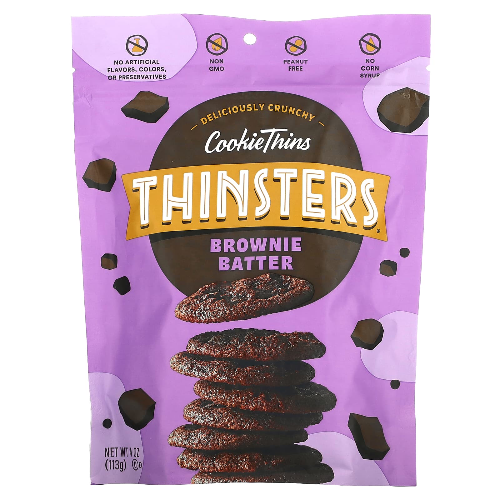 Thinsters-Cookie Thins-Brownie Batter-4 oz (113 g)