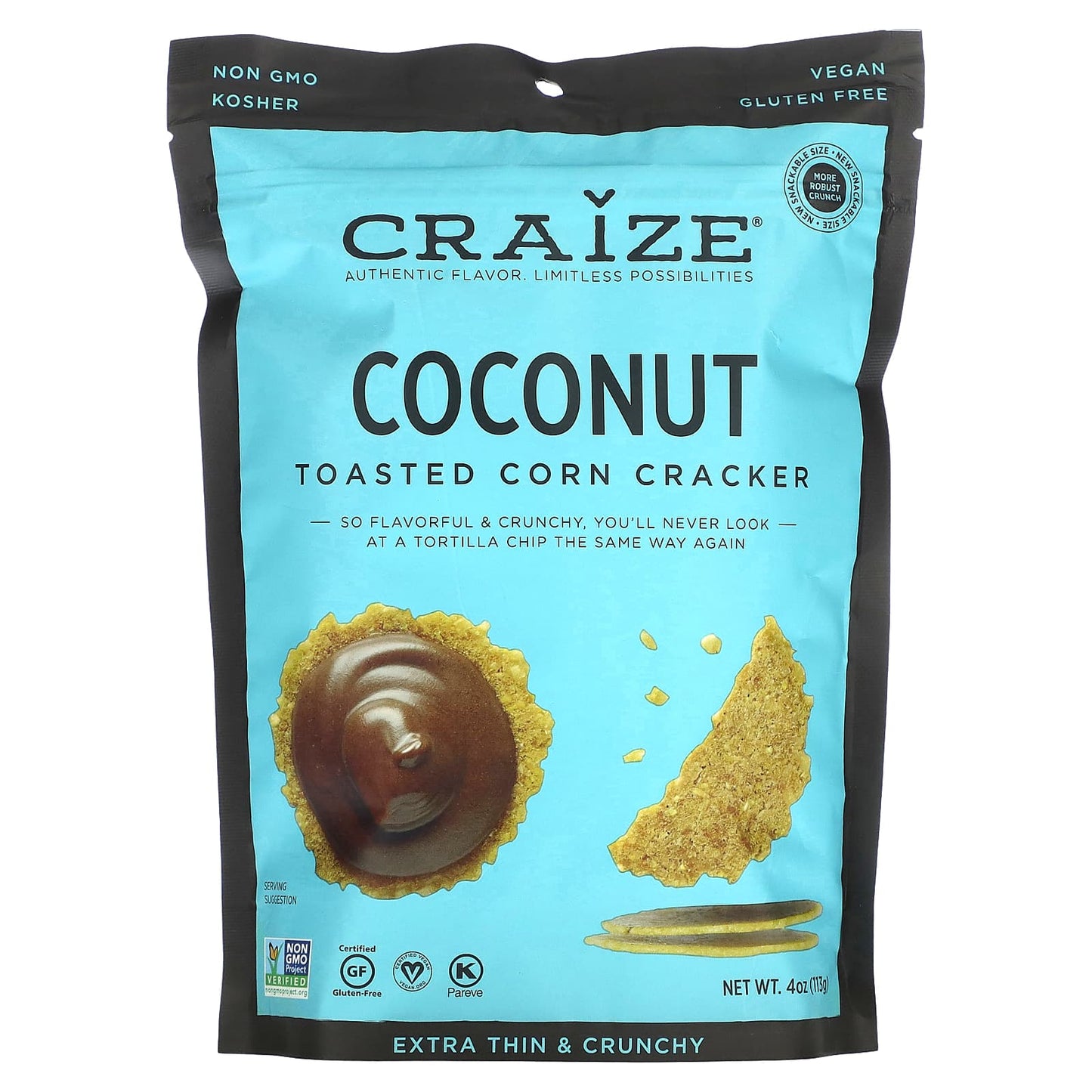 Craize-Toasted Corn Cracker-Coconut-4 oz (113 g)