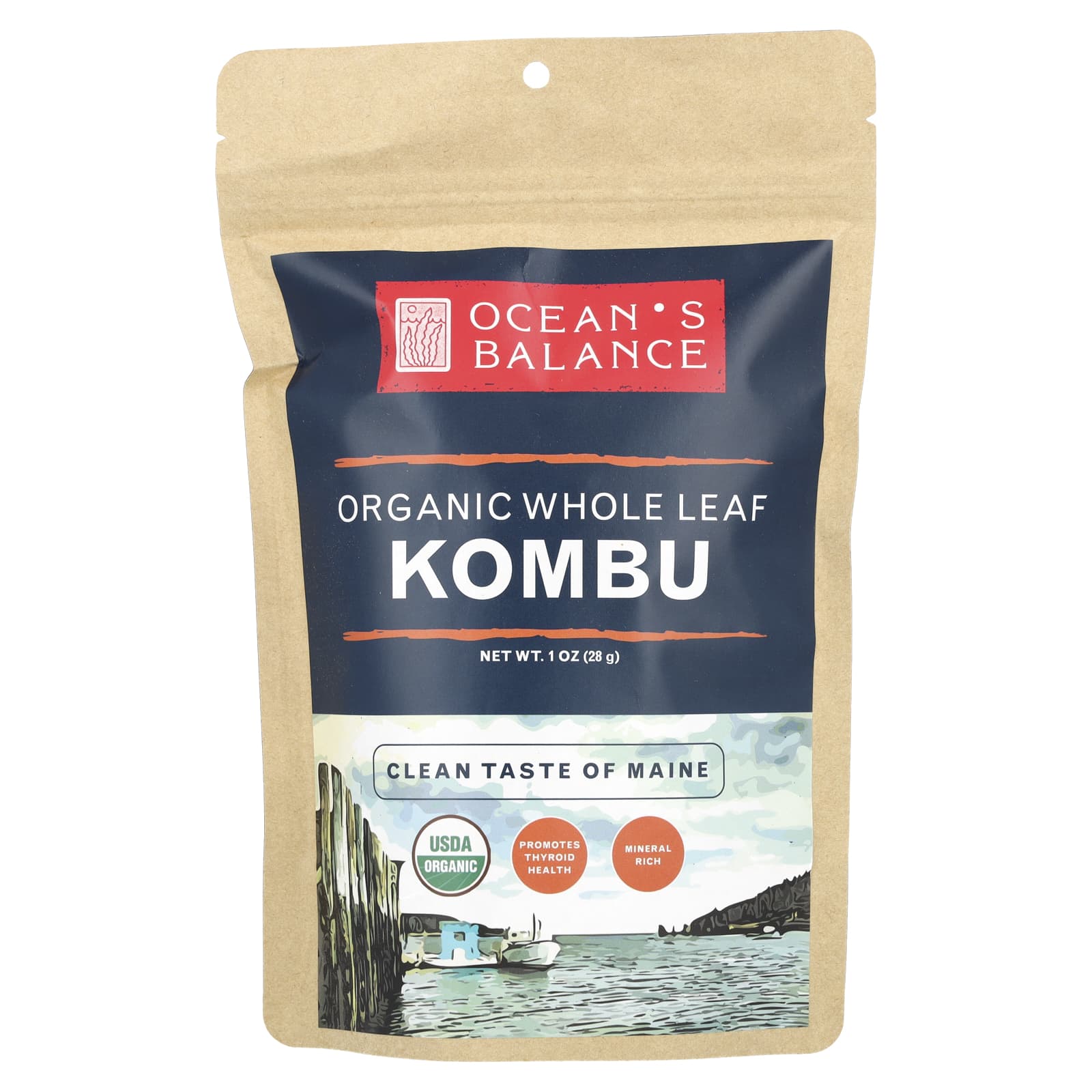 Ocean's Balance-Organic Whole Leaf Kombu -1 oz (28 g)