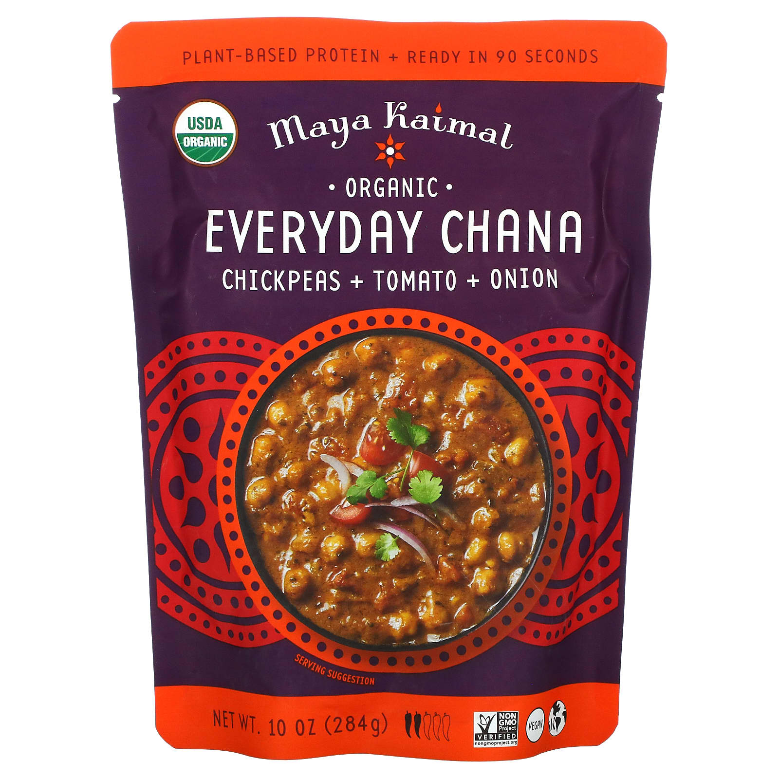 Maya Kaimal-Organic Everyday Chana-Chickpeas + Tomato + Onion-10 oz (284 g)