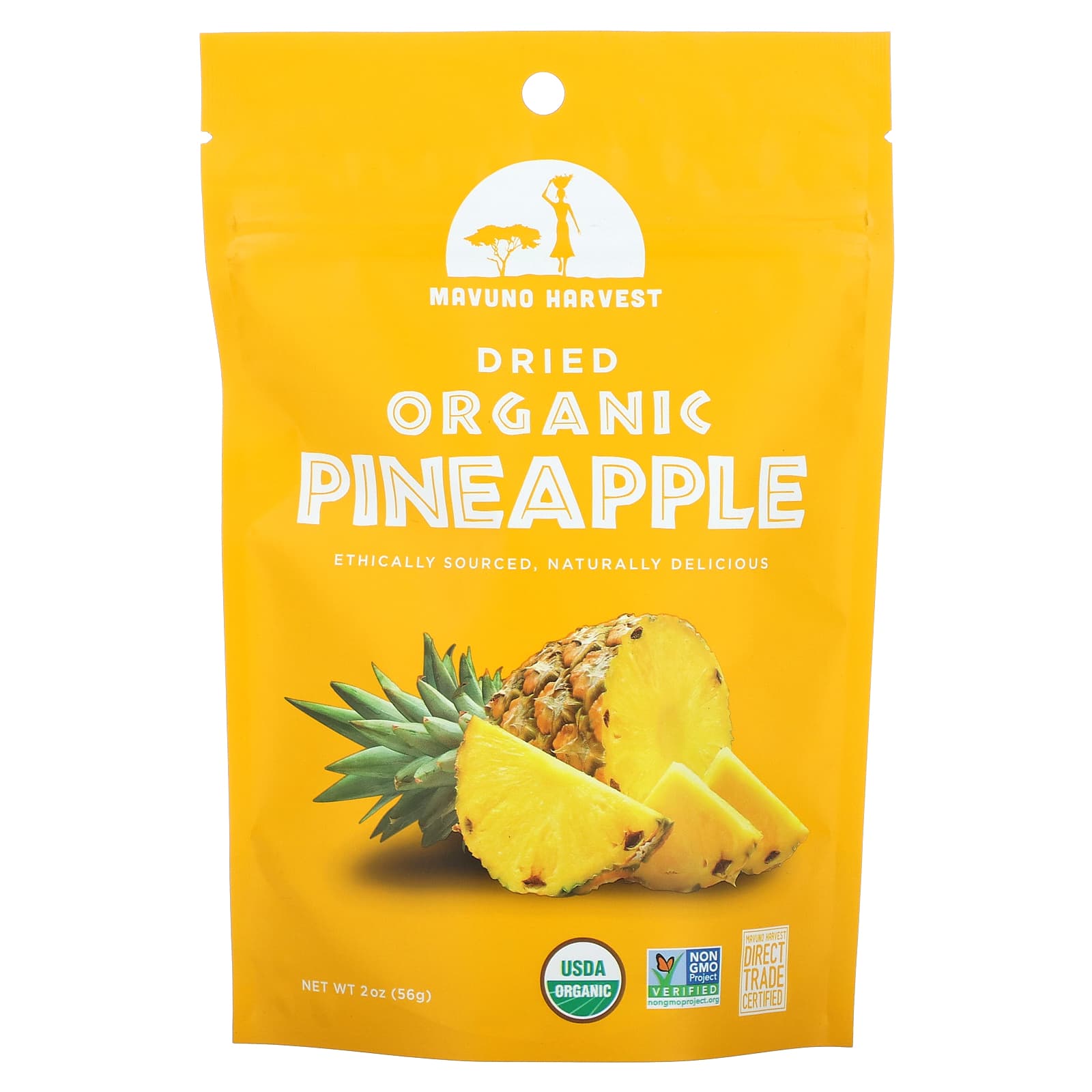 Mavuno Harvest-Organic Dried Pineapple-2 oz (56 g)