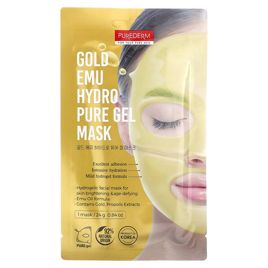 Purederm-Gold Emu Hydro Pure Gel Beauty Mask-1 Sheet Mask-0.84 oz (24 g)