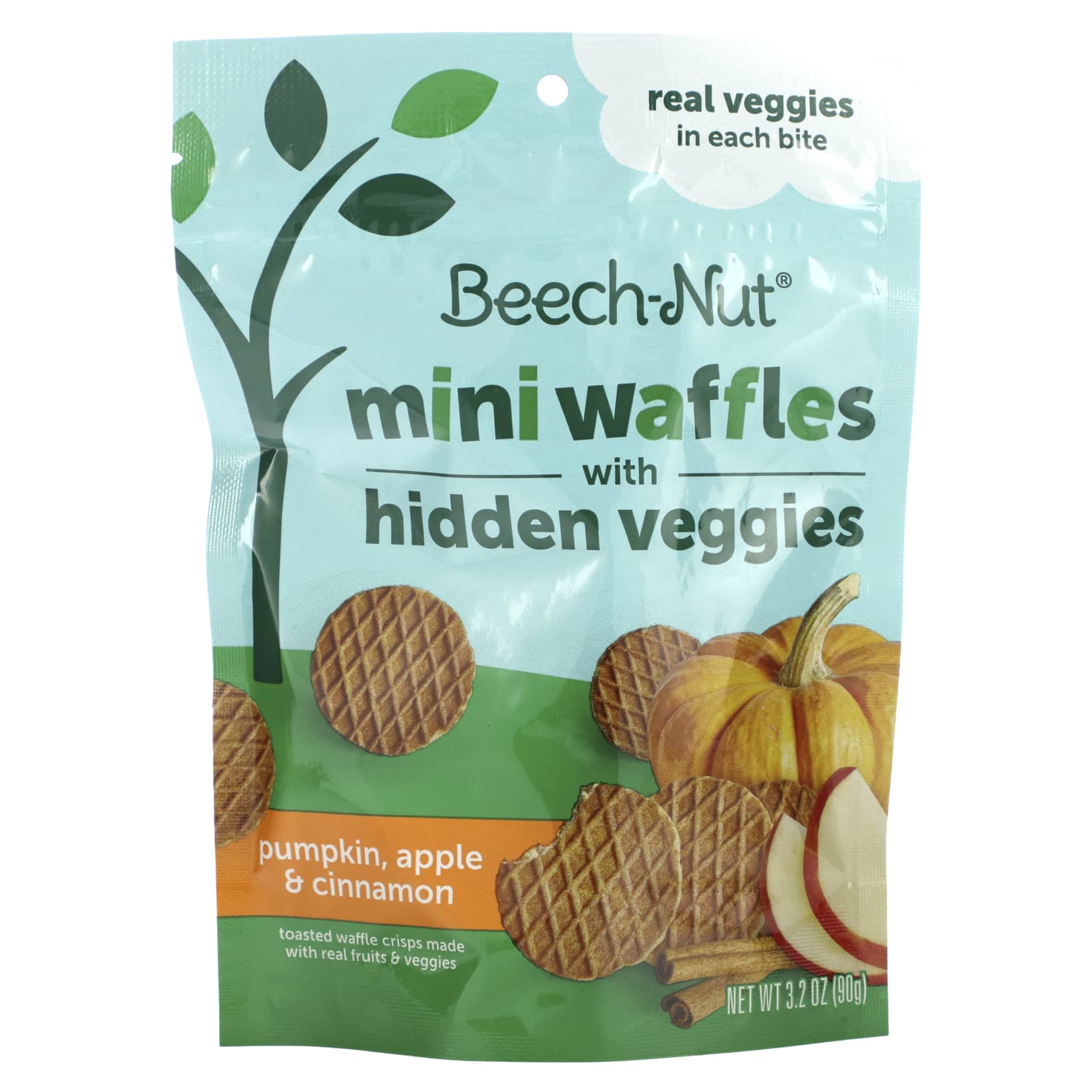 Beech-Nut-Mini Waffles with Hidden Veggies-12+ Months-Pumpkin-Apple & Cinnamon-3.2 oz (90 g)