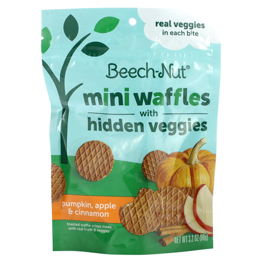 Beech-Nut-Mini Waffles with Hidden Veggies-12+ Months-Pumpkin-Apple & Cinnamon-3.2 oz (90 g)