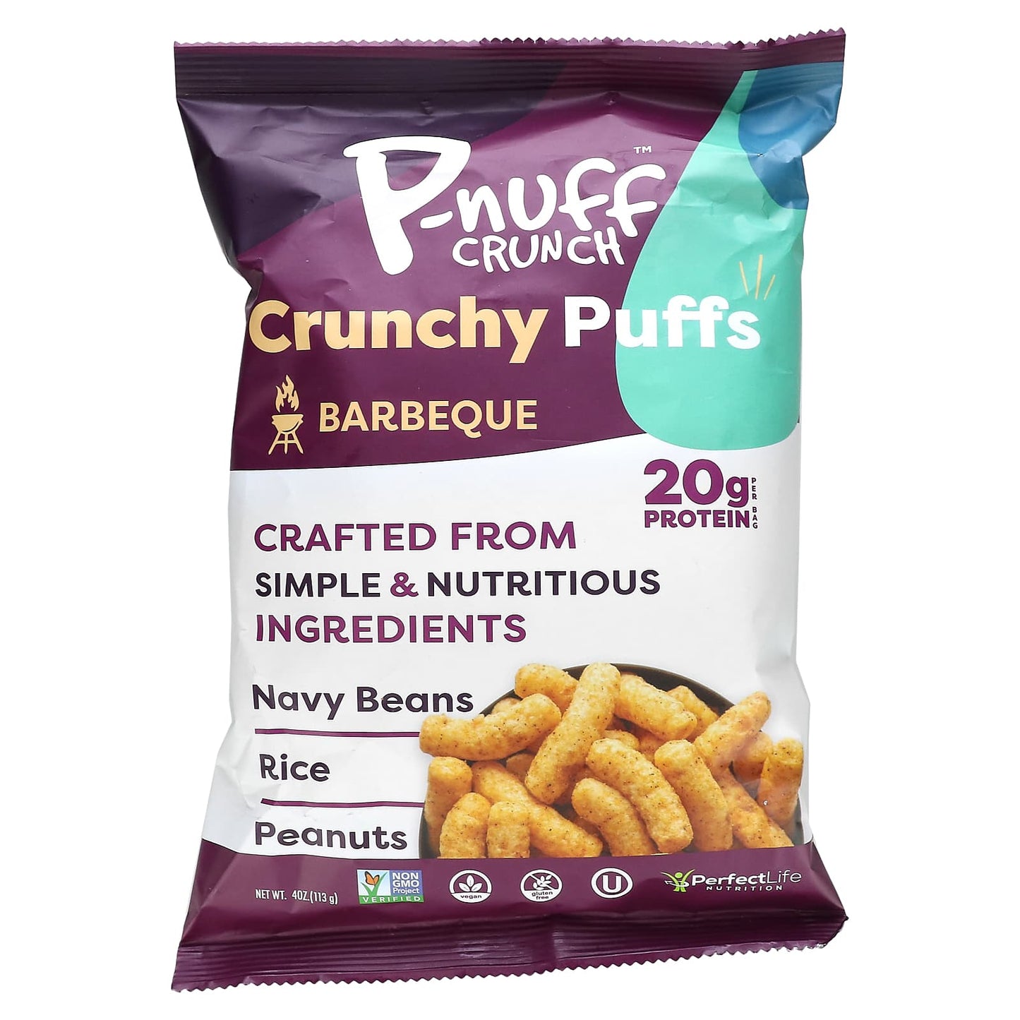 P-Nuff-Crunch-Crunchy Puffs-Barbeque-4 oz (113 g)