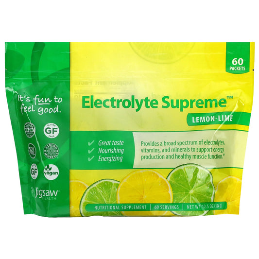 Jigsaw Health-Electrolyte Supreme-Lemon-Lime-60 Packets-12.5 oz (354 g)