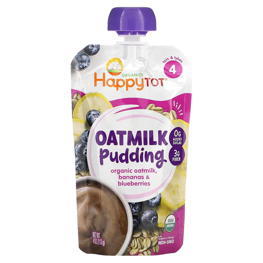 Happy Family Organics-Happy Tot-Oatmilk Pudding-Stage 4-Organic Oatmilk-Bananas & Blueberries-4 oz (113 g)