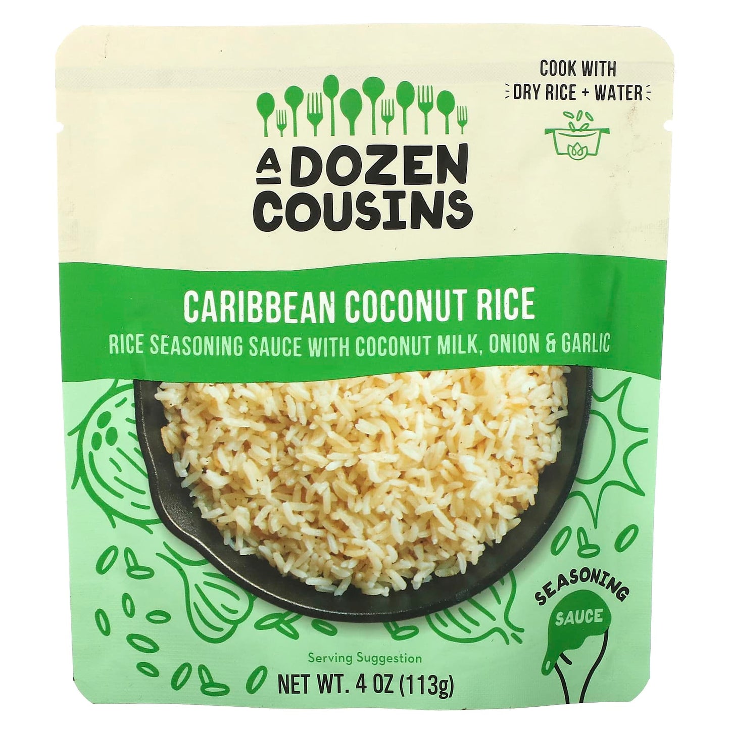 A Dozen Cousins-Caribbean Coconut Rice-Seasoning Sauce-4 oz (113)