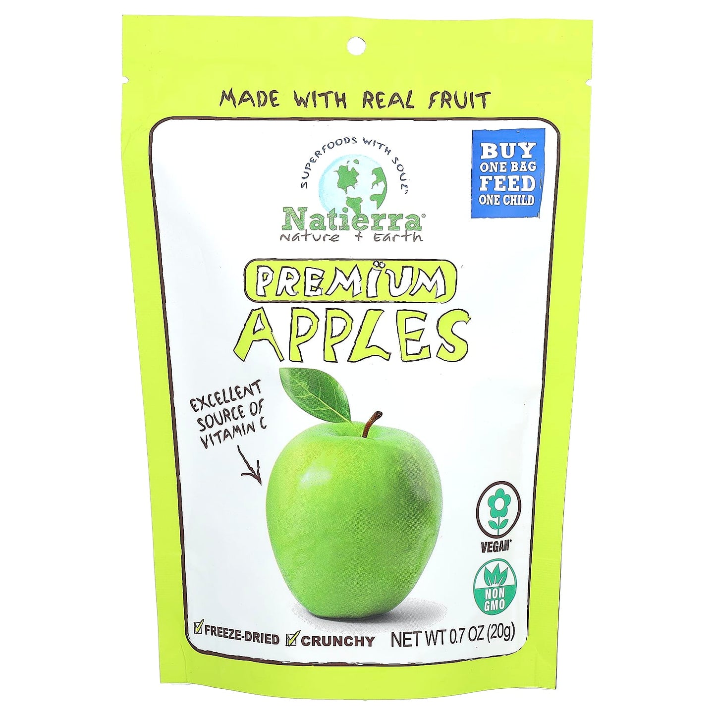 Natierra-Premium Freeze-Dried Apples-0.7 oz (20 g)