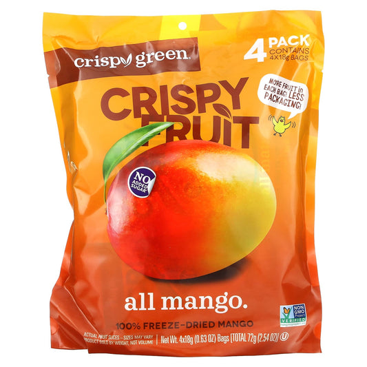 Crispy Green-Crispy Fruit-All Mango-4 Pack-0.63 oz (18 g) Each