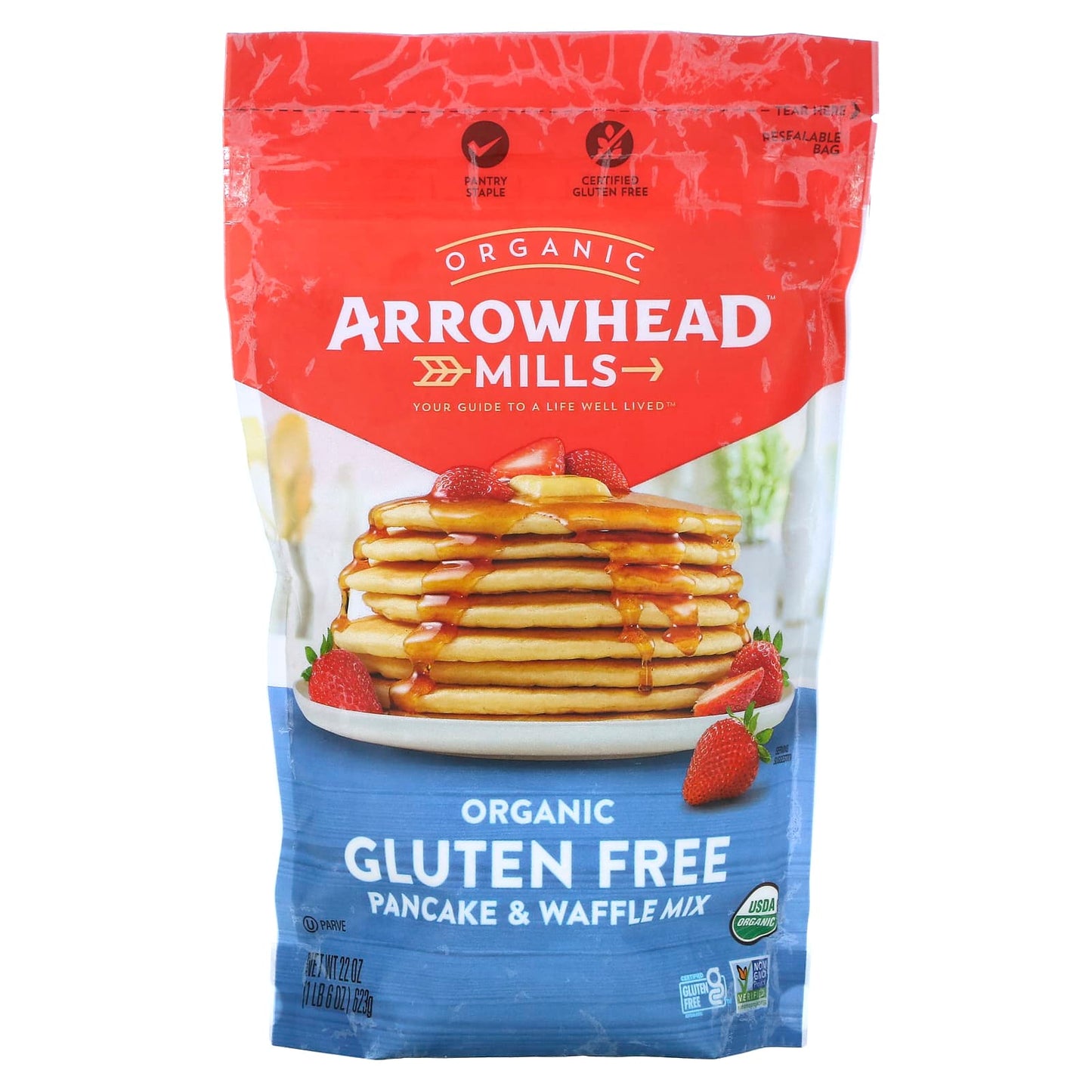 Arrowhead Mills-Organic Gluten Free Pancake & Waffle Mix-1 lb 6 oz (623 g)