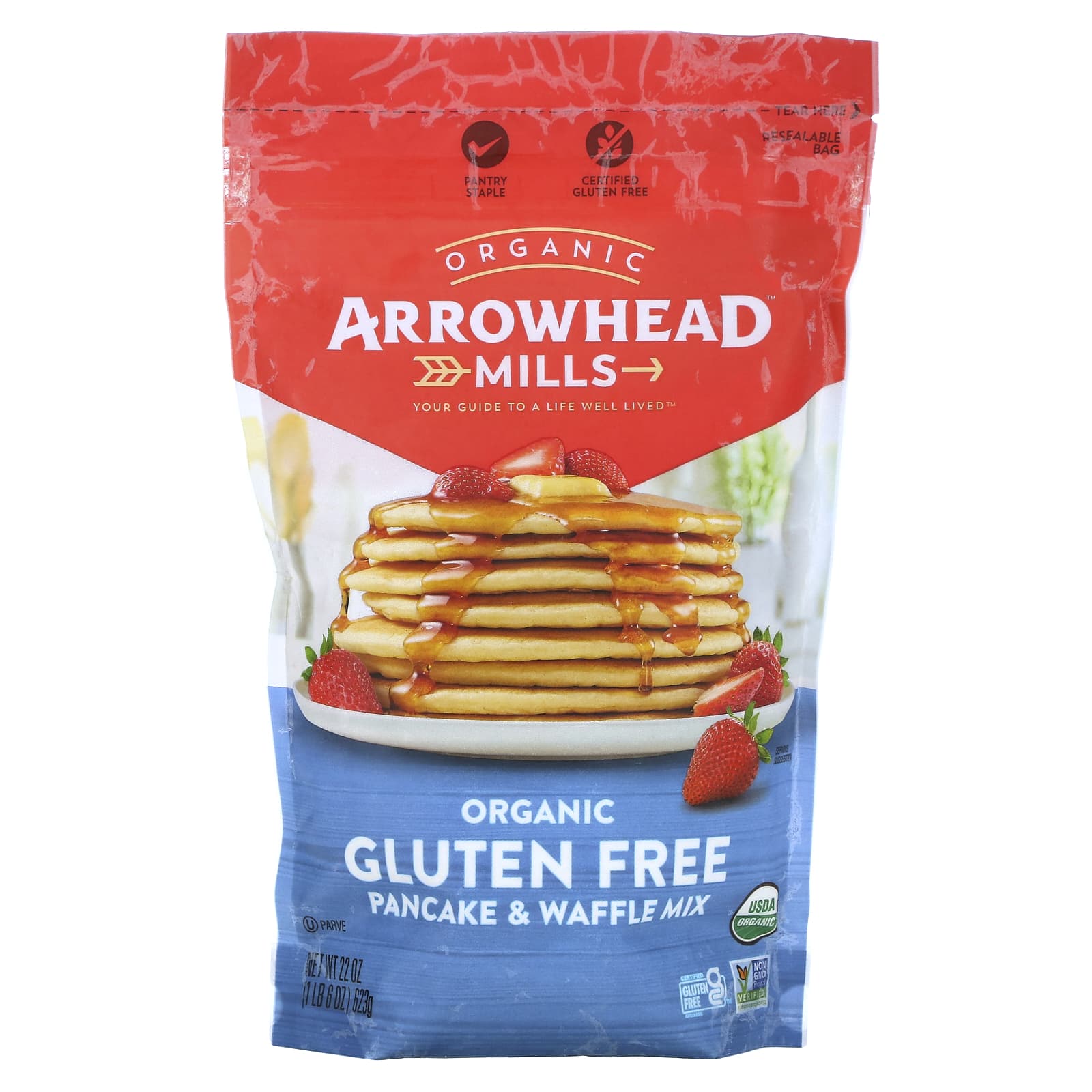 Arrowhead Mills-Organic Gluten Free Pancake & Waffle Mix-1 lb 6 oz (623 g)