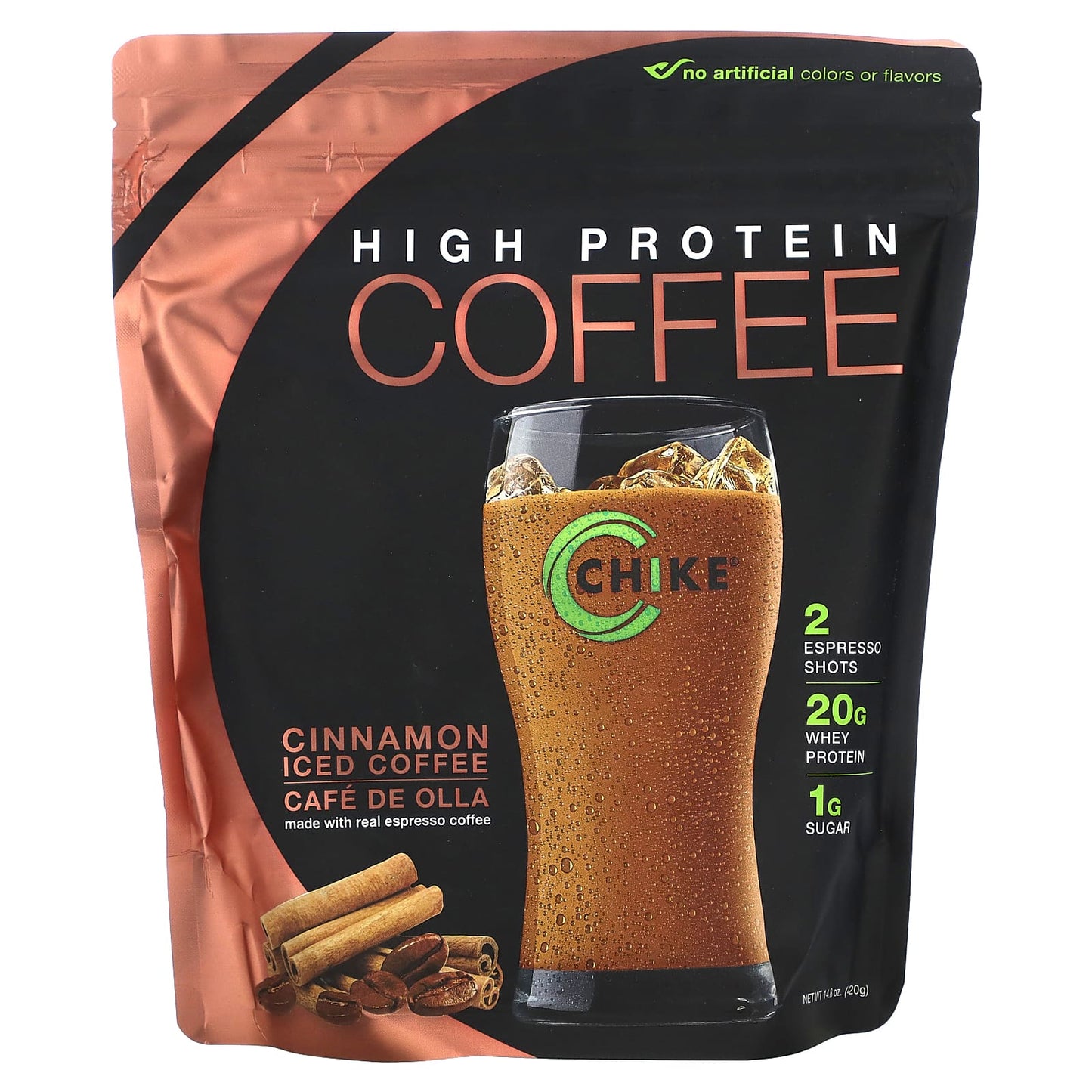 Chike Nutrition-High Protein Iced Coffee-Cinnamon-14.8 oz (420 g)