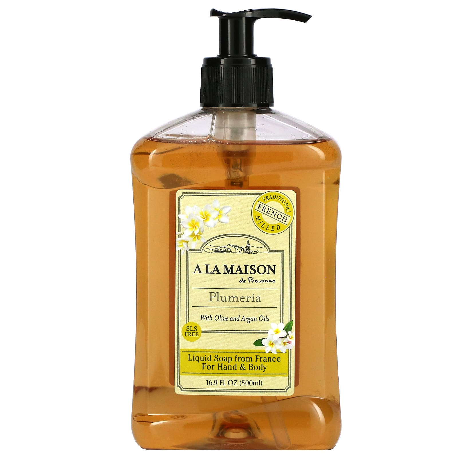 A La Maison de Provence-Liquid Soap For Hand & Body-Plumeria-16.9 fl oz (500 ml)