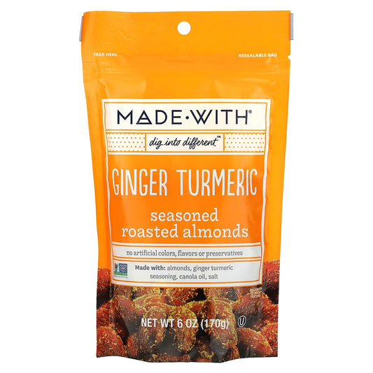 Made With-Seasoned Roasted Almonds-Ginger Turmeric -6 oz (170 g)