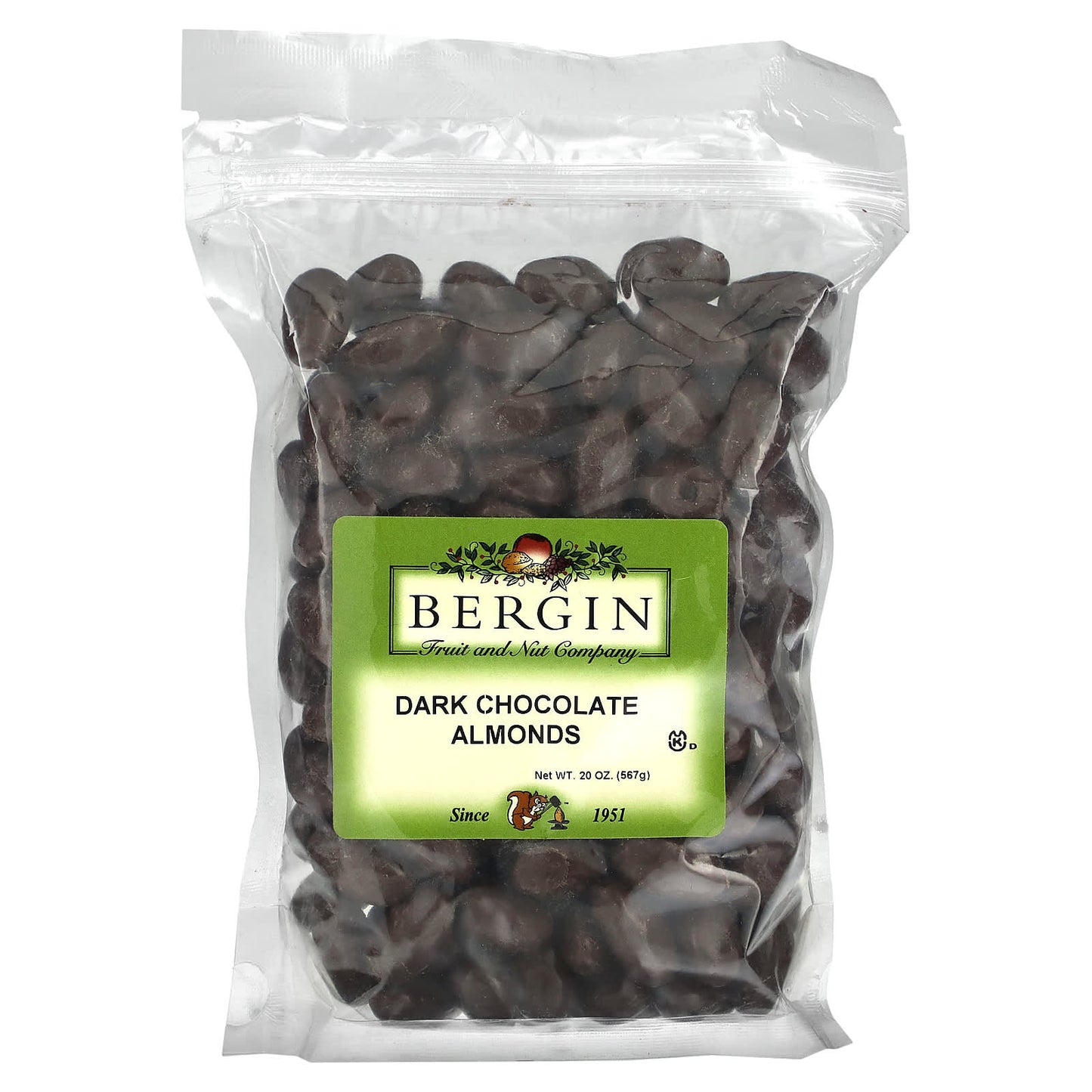 Bergin Fruit and Nut Company-Dark Chocolate Almonds -20 oz (567 g)