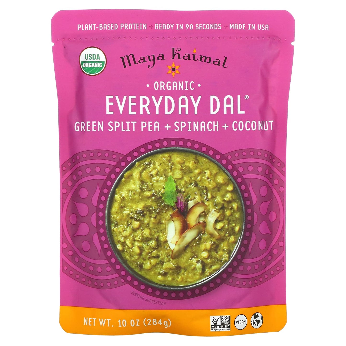 Maya Kaimal-Organic Everyday Dal-Green Split Pea + Spinach + Coconut-10 oz (284 g)