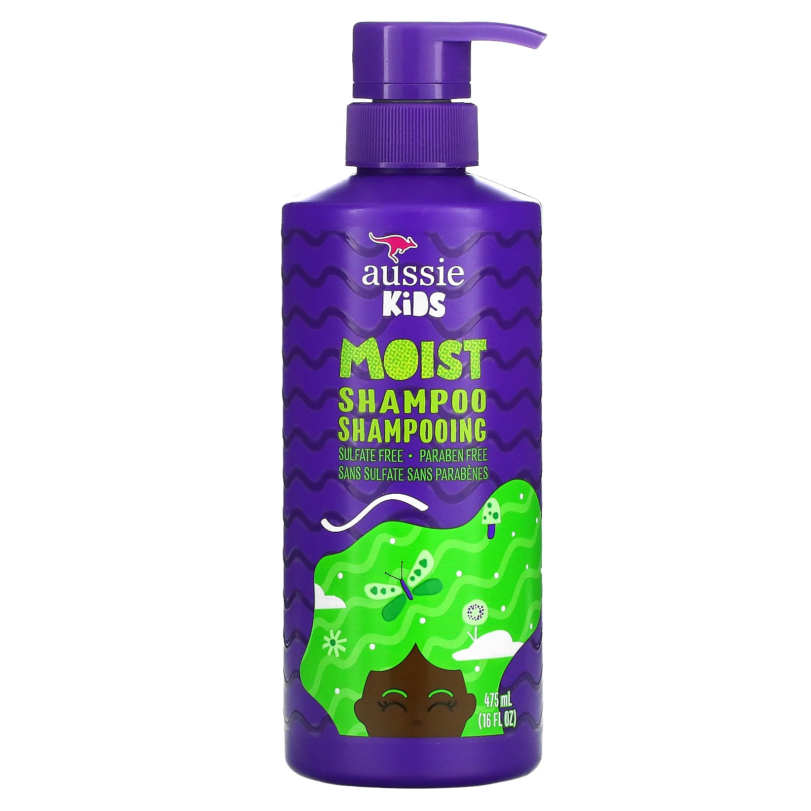 Aussie-Kids-Moist Shampoo-Sunny Tropical Fruit-16 fl oz (475 ml)