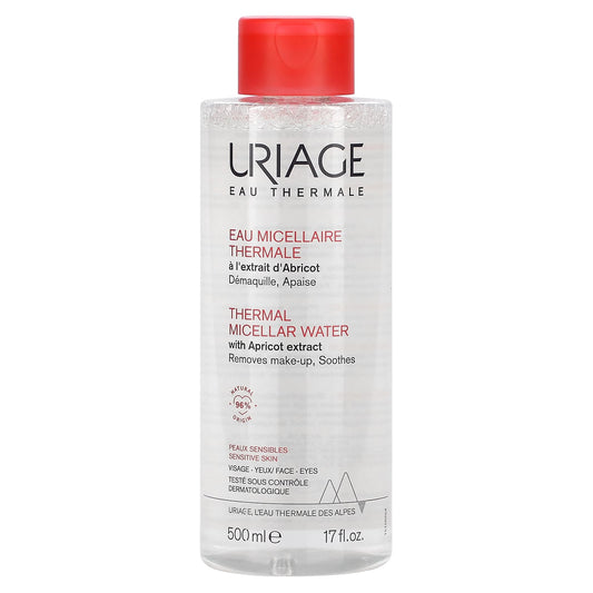 Uriage-Thermal Micellar Water with Apricot Extract-Sensitive Skin-17 fl oz (500 ml)