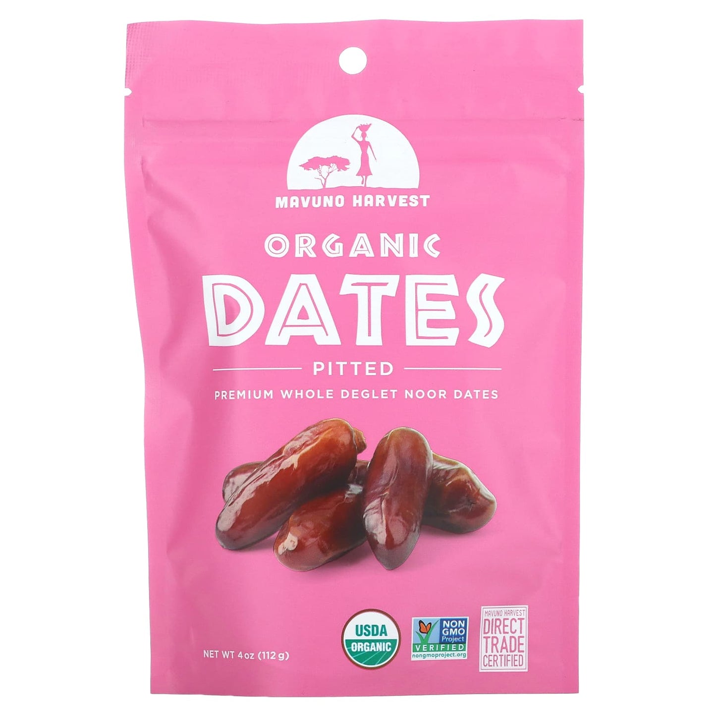 Mavuno Harvest-Organic Pitted Dates-4 oz (112 g)