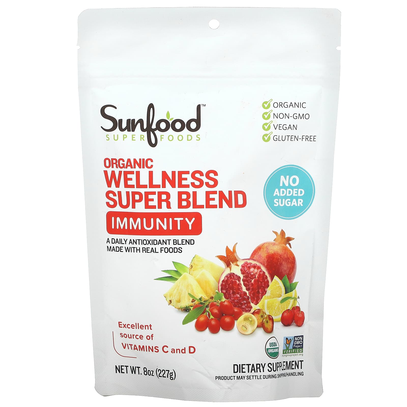 Sunfood-Organic Wellness Super Blend-Immunity-8 oz (227 g)