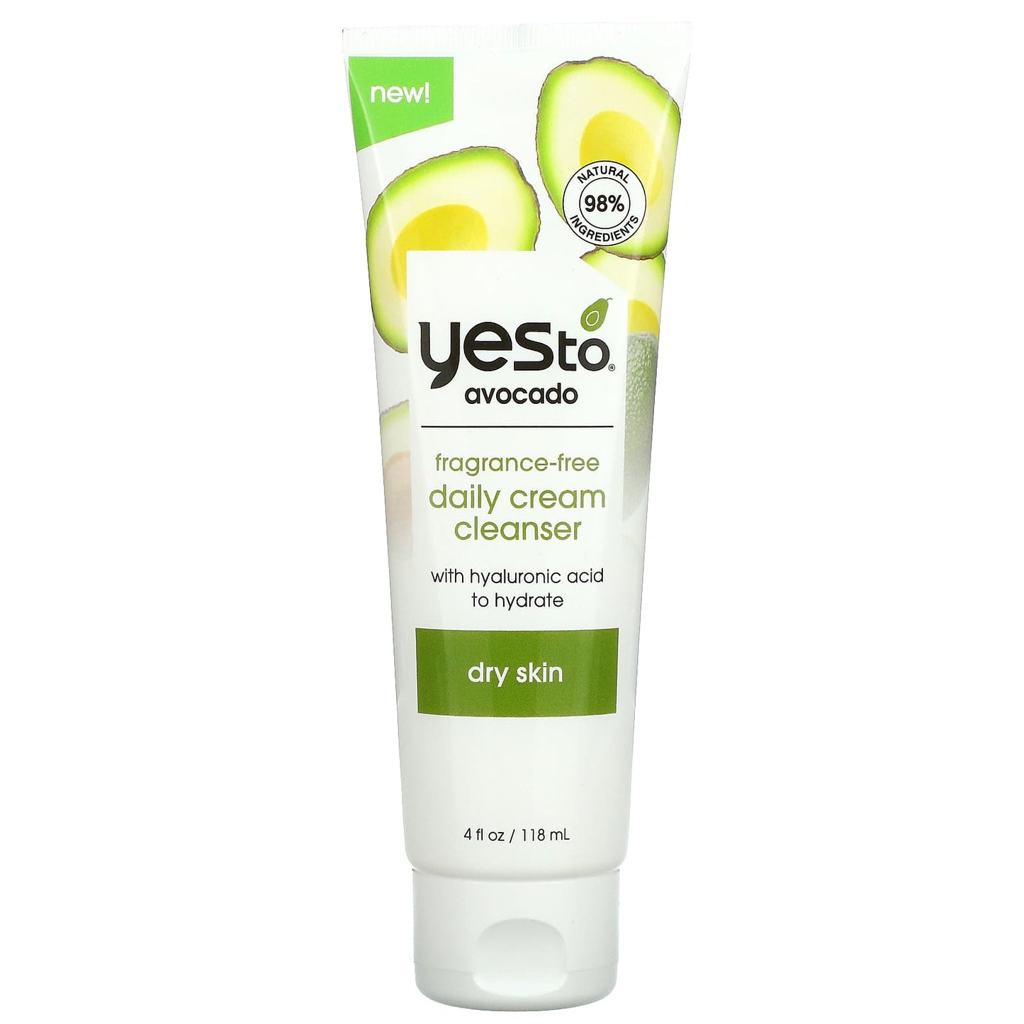 Yes To-Avocado-Daily Cream Cleanser-Fragrance-Free-4 fl oz (118 ml)