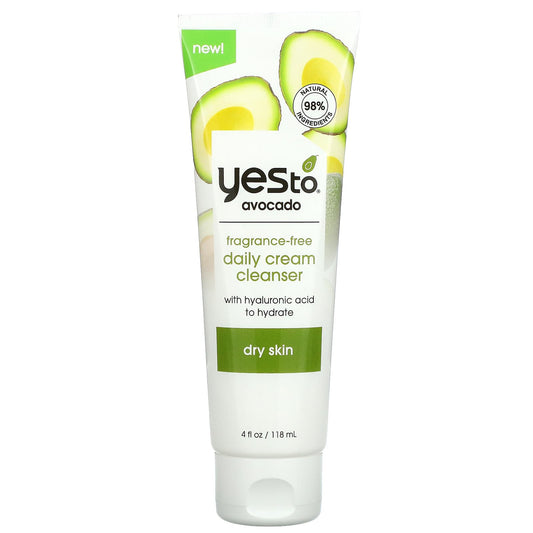 Yes To-Avocado-Daily Cream Cleanser-Fragrance-Free-4 fl oz (118 ml)