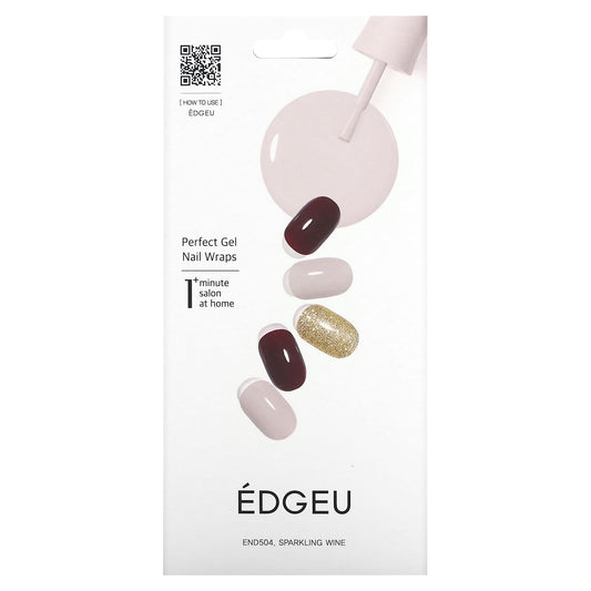 Edgeu-Perfect Gel Nail Wraps-END504-Sparkling Wine-16 Piece Strips Set