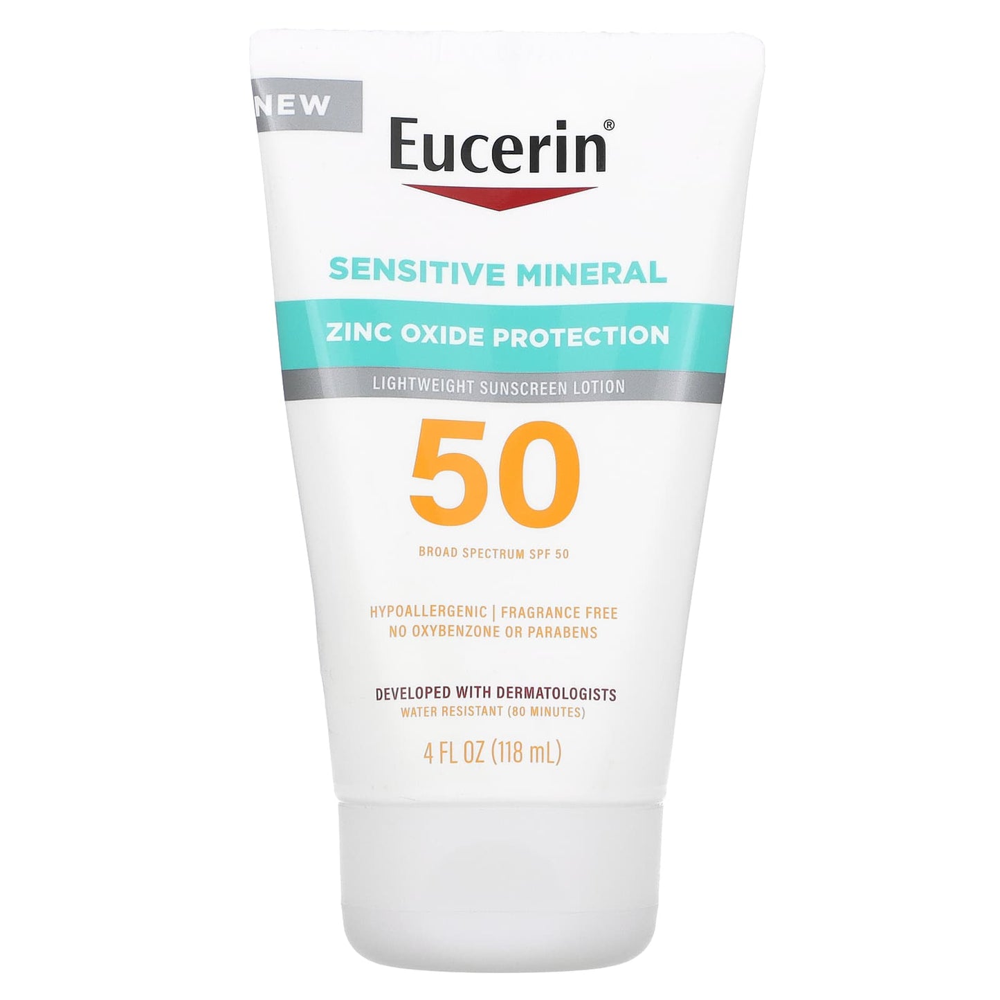 Eucerin-Sensitive Mineral-Lightweight Sunscreen Lotion-SPF 50-Fragrance Free-4 fl oz (118 ml)