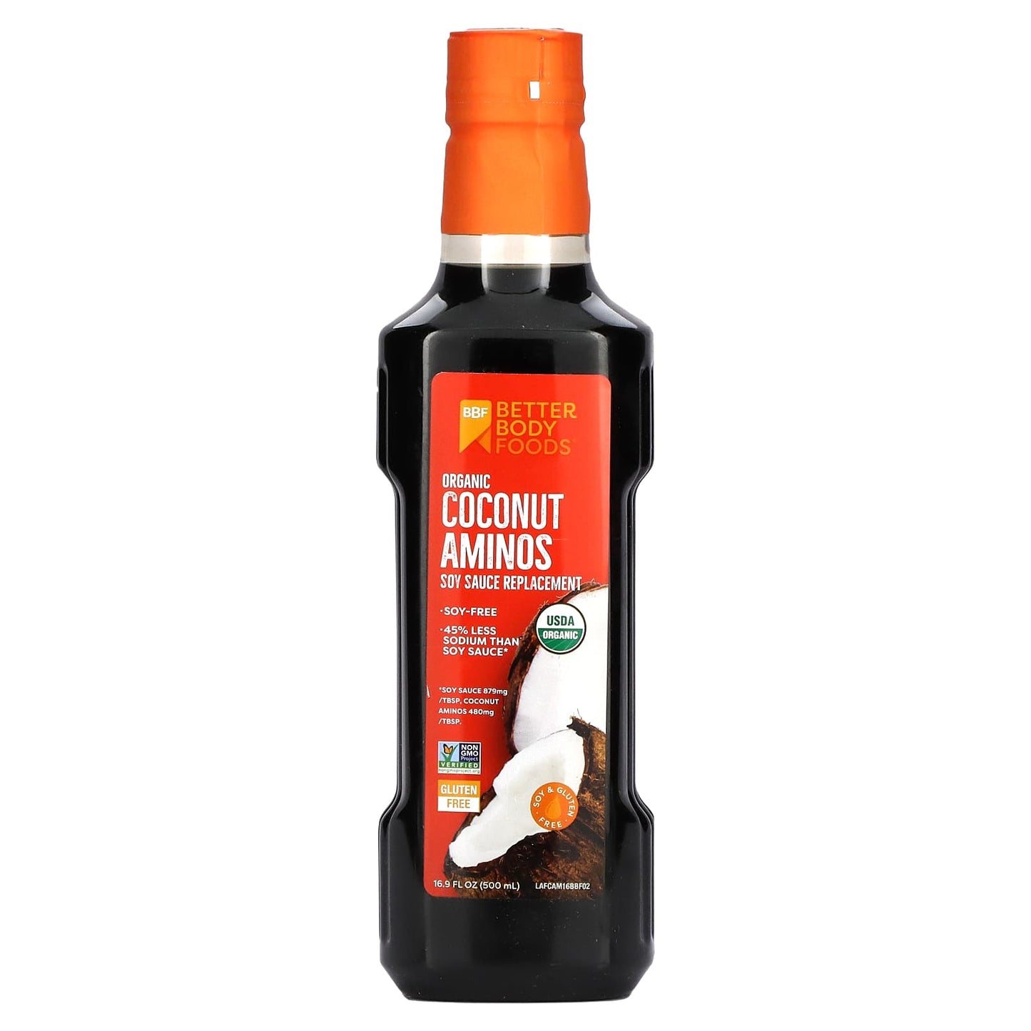 BetterBody Foods-Organic Coconut Aminos-Soy Sauce Replacement-16.9 fl oz (500 ml)