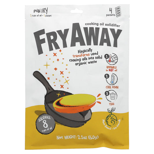 FryAway-Cooking Oil Solidifier-Pan Fry-4 Packets-2.1 oz (60 g)