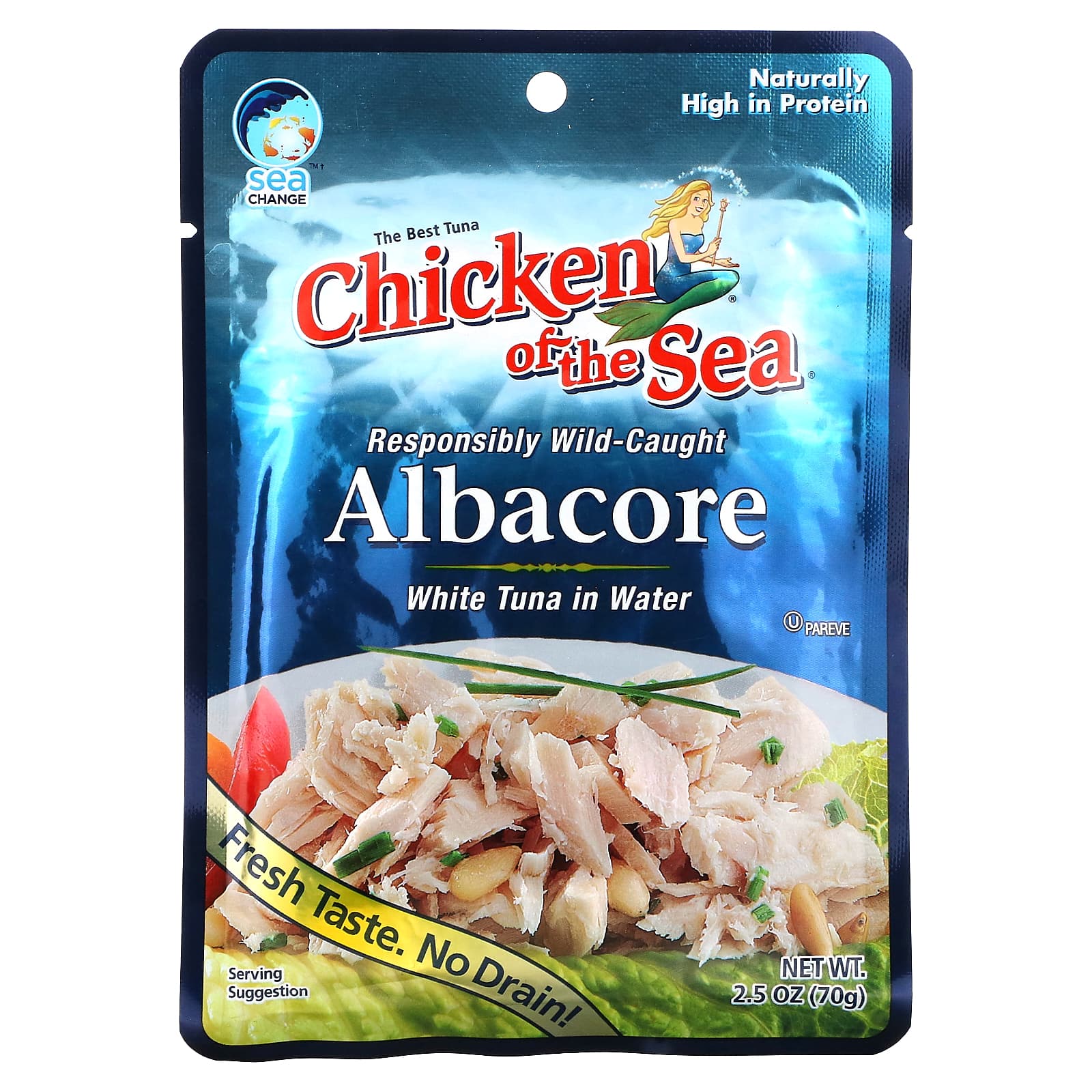 Chicken of the Sea-Wild-Caught Albacore-White Tuna in Water-2.5 oz (70 g)