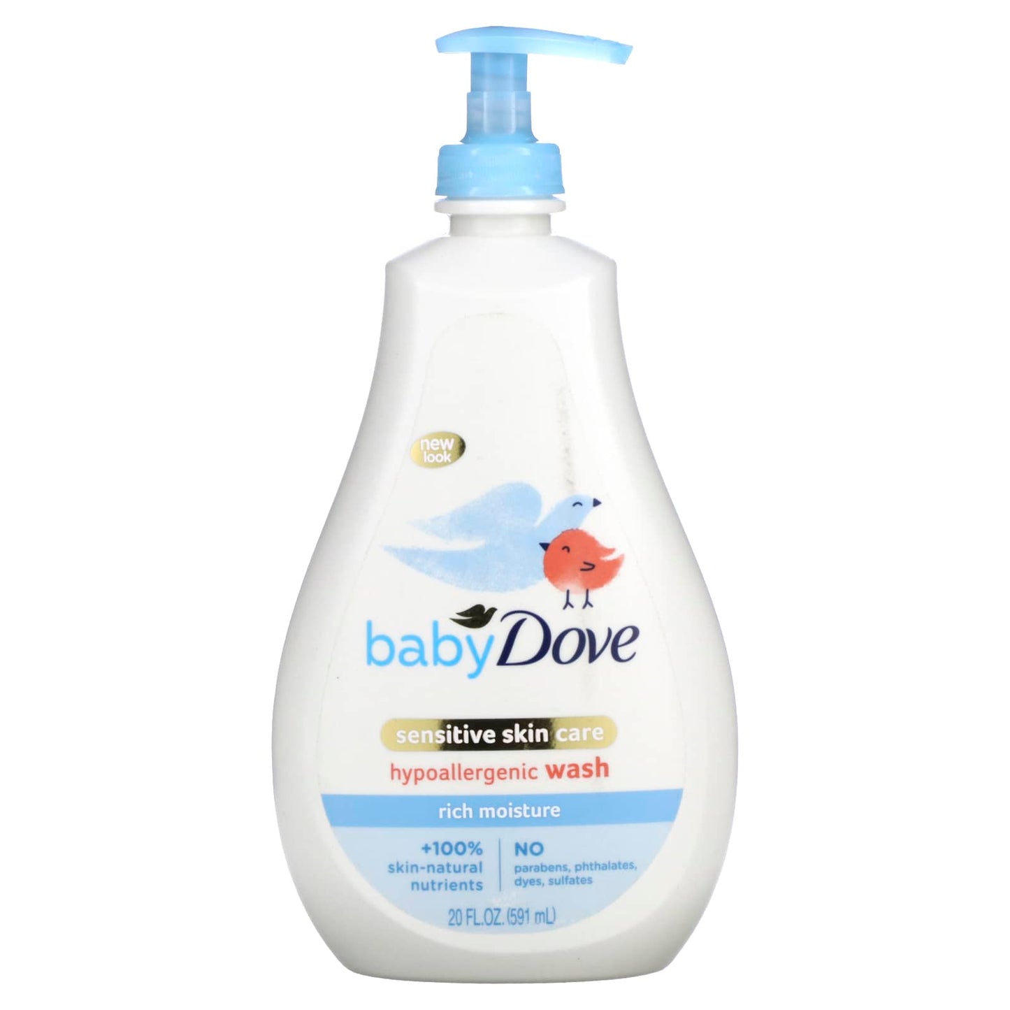 Dove-Baby-Sensitive Skin Care-Hypoallergenic Wash-Rich Moisture-20 fl oz (591 ml)