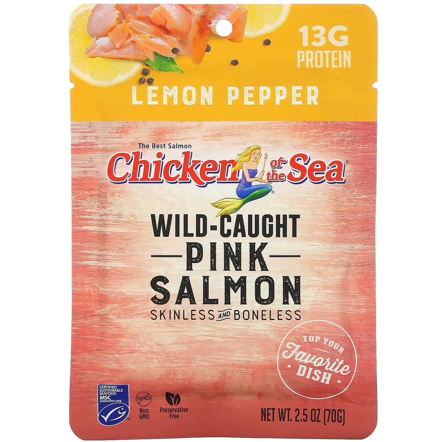 Chicken of the Sea-Wild-Caught Pink Salmon-Lemon Pepper-2.5 oz (70 g)