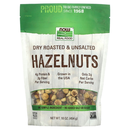 NOW Foods-Hazelnuts-Dry Roasted & Unsalted-16 oz (454 g)