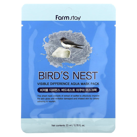 Farmstay-Visible Difference Aqua  Beauty Mask Pack-Bird's Nest-1 Sheet-0.78 oz (23 ml)