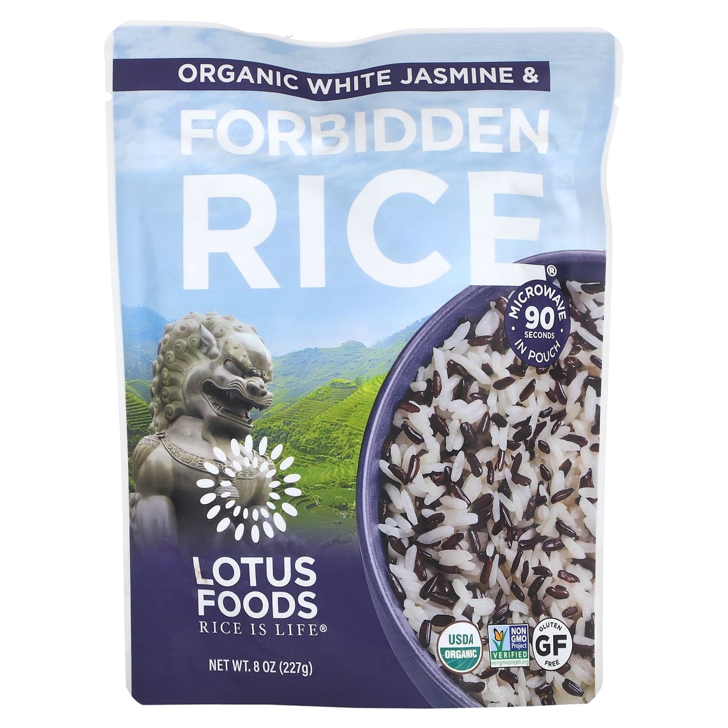 Lotus Foods-Organic White Jasmine & Forbidden Rice-8 oz (227 g)